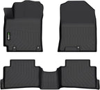 Floor Mats Custom for Hyundai Kona 2018-2023/ Kona N 2022-2023 (No Electric Models) All Weather Protection TPE Heavy Duty Automotive Floor Liners Fits Front& 2nd Row Full Set Accessories, Black
