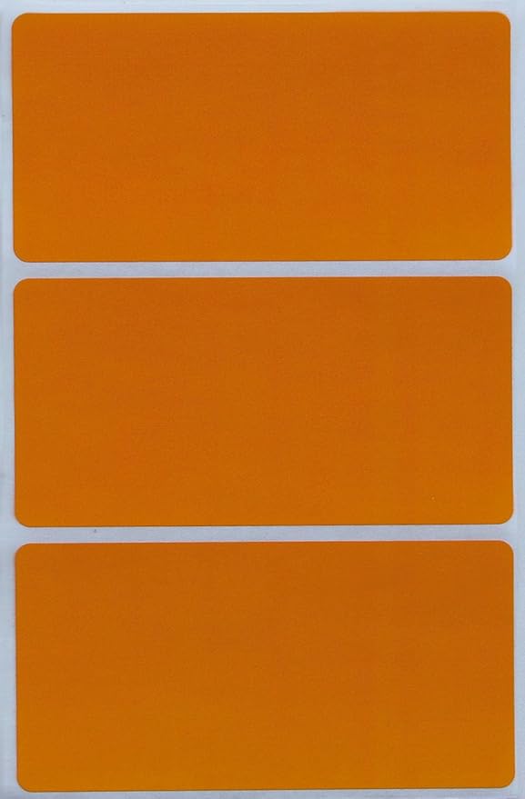 Royal Green Rectangular Stickers Color-Coding Labels for Organizing, Moving, and Storage Boxes 4" x 2" Stickers to Write On Name Tags, 150-Pack (Orange)