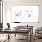 VIZ-PRO Magnetic Dry Erase Board, 72 X 40 Inches, Foldable Wall-Mounted Whiteboard with Silver Aluminum Frame & Marker Tray for School Office and Home