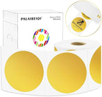 3 X 3 Inch Round Thermal Labels Circle Color Coding Labels Printable Waterproof 500PCS Round Stickers Adhesive Writable for Office, Home, Garage, DIY Sticker, Name Tag,Gold