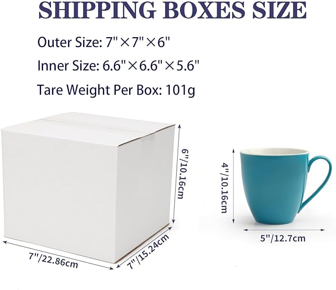 Shipping Boxes 7X7X6 Set of 40, White Corrugated Cardboard Box for Mailing Business Packaging