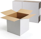 CRUGLA 12x12x12 White Shipping Boxes Set of 10, White Corrugated Cardboard Boxes for Small Business Shipping Mailing Packing