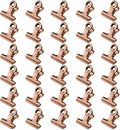 HAHIYO 0.87inch Rose Gold Bulldog Clips Metal File Hinge Binder Clips Clamps Save Space Strong Spring Jaws Rock Solid Grip Book Lay Flat Deburred Edge for Hang Photos Wall Grid Dog Food 30PCS