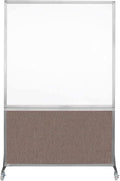 DivideWrite Mobile Whiteboard | Double Sided Dry Erase Board | Portable Office Cubicle Partition | Display for Classrooms, Conference Rooms, Meeting Areas and More | Latte Fabric 4' Wide X 6' Tall