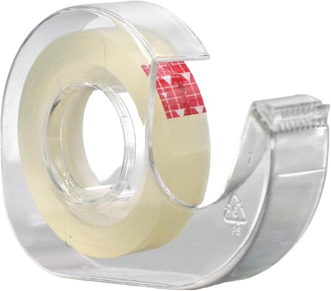 WOD OST20D Office Tape Clear Refill Rolls and Refillable Dispenser - 1/2 inch x 800 inches (6-Pack) for Craft Jobs, Office Work, Gift Wrapping, Repairing, and Envelope Sealing