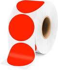 2 Inch Fluorescent Red Circle Stickers 500 Pcs,Permanent Color Coding Dots for Office Home Organization, File Classification,Multipurpose Labels