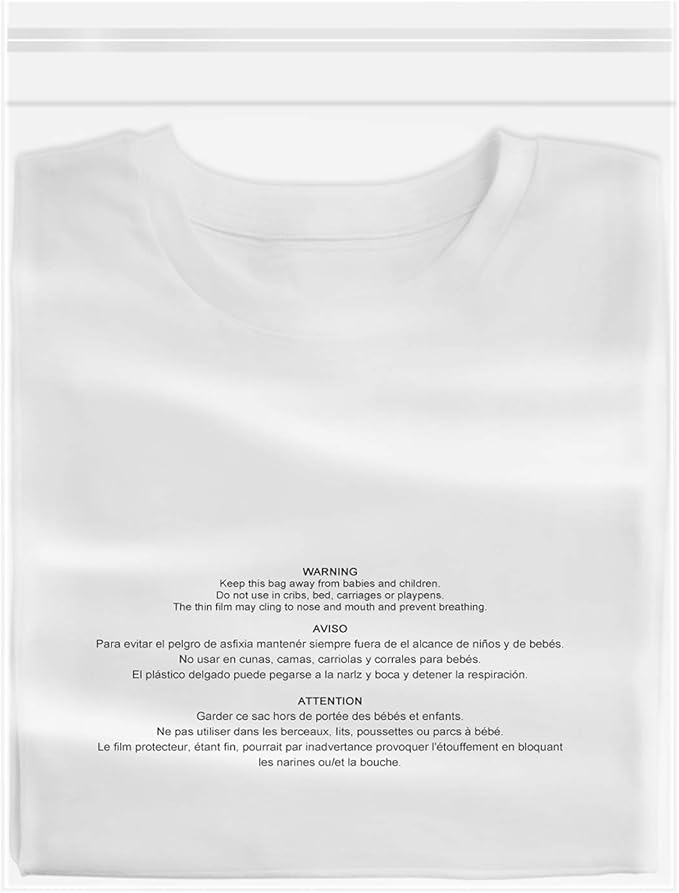 iMailer - 1000 Count - 10" x 13" Clear Poly Bags with Suffocation Warning Bags for Prints, Photos, Documents, Clothing, T-Shirt - Resealable Adhesive