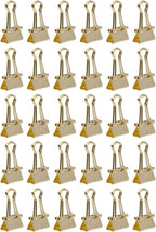 JAM PAPER Colorful Binder Clips - Extra Small - 3/5 Inch (15 mm) - Gold Binderclips - 30/Pack