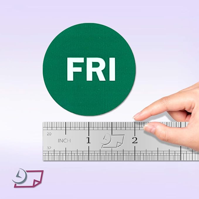 NextDayLabels - 2" Round Green, Self-Adhesive Labels, Day of The Week Color Coding Labels, 500 Per Roll (Fri)