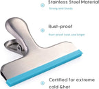 HOUSE AGAIN 8 Pack Stainless Steel Chip Bag Clips Covered with Silicone - NO More Sharp Edges - Color Coded for Food Bags - Air Tight Seal, Heavy Duty for Kitchen and Office, 3 Inches
