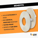 WOD DCATUHB10 Ultra High Bond Double Sided Mounting Tape – Clear Acrylic Adhesive, Weatherproof & Industrial Strength – 3/4” x 60 Yards for Glass, Metal, Outdoor & Indoor Use