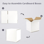Frametory 8x8x8 Pack of 28 Corrugated Cardboard Packing Shipping Mailing Moving Carton Boxes, White