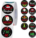 SHYGO® 1“ Christmas Labels Stickers, Round Merry Christmas Seals Xmas Decorative Stickers with Elk and Bells Elements for Envelope Gift Bag Box, 1000 Pcs 2 Rolls