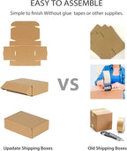 Trwcrt Shipping Boxes 7x5x2 Set of 20, Corrugated Cardboard Box for Packing Small Business, Brown