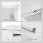 4 Drawer Locking File Cabinet with Wheels,White Metal Mobile Filing Cabinets,Vertical File Cabinet for Home Office,Heavy Duty Rolling Storage Cabinet for A4/Letter/Legal Size,Assembly Required