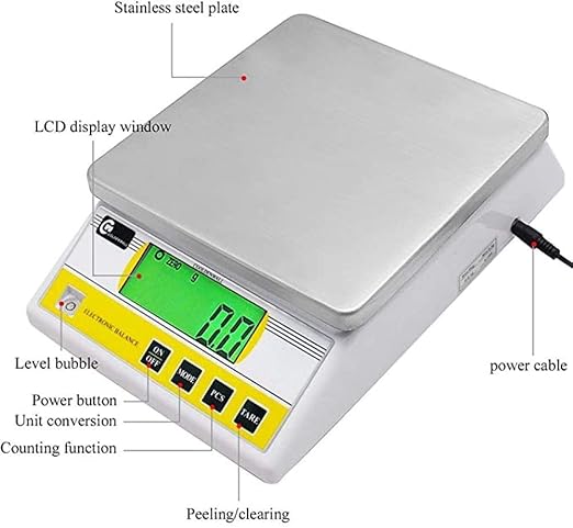 CGOLDENWALL 10kg x 0.1g Digital Precision Electronic Balance Laboratory Lab Scale Industrial Weighing and Counting Scale Table Top Scale g/ct/lb/oz/DWT/tl Multi-Units Switchable (10000g, 0.1g)