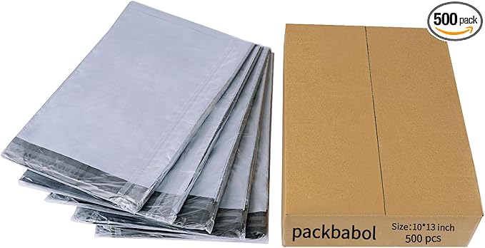 packbabol Poly Mailers10x13 Inch 500 Pack, Shipping Bags, Strong Mailing Envelopes,Shipping Envelopes Self Seal Mailers Bags Waterproof and Tear-Proof Packaging Bags