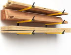 GREENER Lumber Storage Rack Folding Wood Storage Racks Wall-Mounted Metal Racks for Storage with 3-Level Heavy Duty Garage Wood Organizer for Woodworking Shop Indoor & Outdoor Use, 2 pairs,Yellow