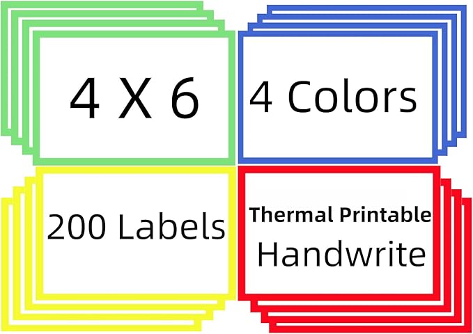 6" x 4" Large Moving Labels for Boxes Color-Coded Label Stickers for Moving for Home Organization Projects, Bins, Kitchen Storage Containers Moving Packing, Permanent Adhesive