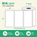 12 Rolls 4" X 2" Barcode Labels, 750/Roll - Direct Thermal Labels Compatible with Zebra & Rollo Printers, BIAlabel
