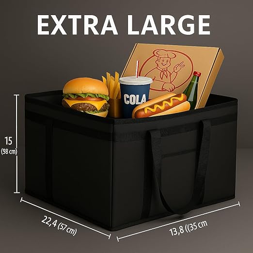 Extra Large 2 Pack Insulated Food Delivery Bag Cooler Bags Keep Food Warm Catering Therma for doordash Catering Cooler Bags Keep Food Warm Catering Therma Catering Shopper Accessories hot