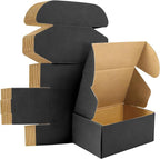 6x4x3 inches Shipping Boxes Set of 25, Small Corrugated Cardboard Box, Literature Mailer, Gift Boxes (Black, 6x4x3)