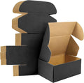 9x6x4 inches Shipping Boxes Set of 25, Small Corrugated Cardboard Box, Literature Mailer, Gift Boxes (Black, 9x6x4)