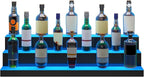 VEVOR LED Lighted Liquor Bottle Display, 3 Tiers 40 Inches, Supports USB, Illuminated Home Bar Shelf with RF Remote & App Control 7 Static Colors 1-4 H Timing, Acrylic Lighted Shelf for 30 Bottles