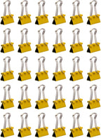 JAM PAPER Colorful Binder Clips - Extra Small - 3/5 Inch (15 mm) - Yellow Binderclips - 30/Pack