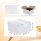 Calenzana 8x8x4 Shipping Boxes Set of 40, White Corrugated Cardboard Box for Mailing Packing Gifts Small Business