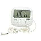 Small Digital Thermometer ON/Off Switch Indoor/Outdoor Meter Gauge with 5ft/1.5M Probe Sensor