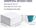 Small Shipping Boxes 8x8x4 Inch set of 40, White Corrugated Cardboard Boxes for Small Business, Mailing, Moving and Storage