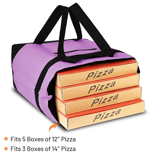 2Pk Insulated Reusable Tote Bag for Grocery Shopping for Women/Men, Pizza/Food Delivery Bag to Keep Food Cold/Hot for Professional Catering, Cooler bags for Travel/Beach/Picnic, Lavender
