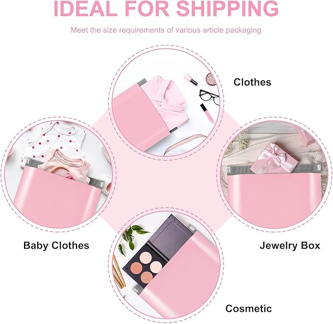 Fuxury Pink Poly Mailers 10x13 Inch 500pcs,Heavy Duty Shipping Bags Bulk for Clothes,Self Adhesive Mailing Shipping Envelopes,Waterproof Packaging Bags for Business Return Postal,Light Pink