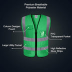 BeautyWill Custom Safety Vest Logo Class 2 High Visibility Reflevtive Vest Outdoor Protective Workwear