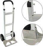 findmall 500 Lbs Capacity Dolly Aluminum Silver Hand Truck with Wide Wheels for Moving