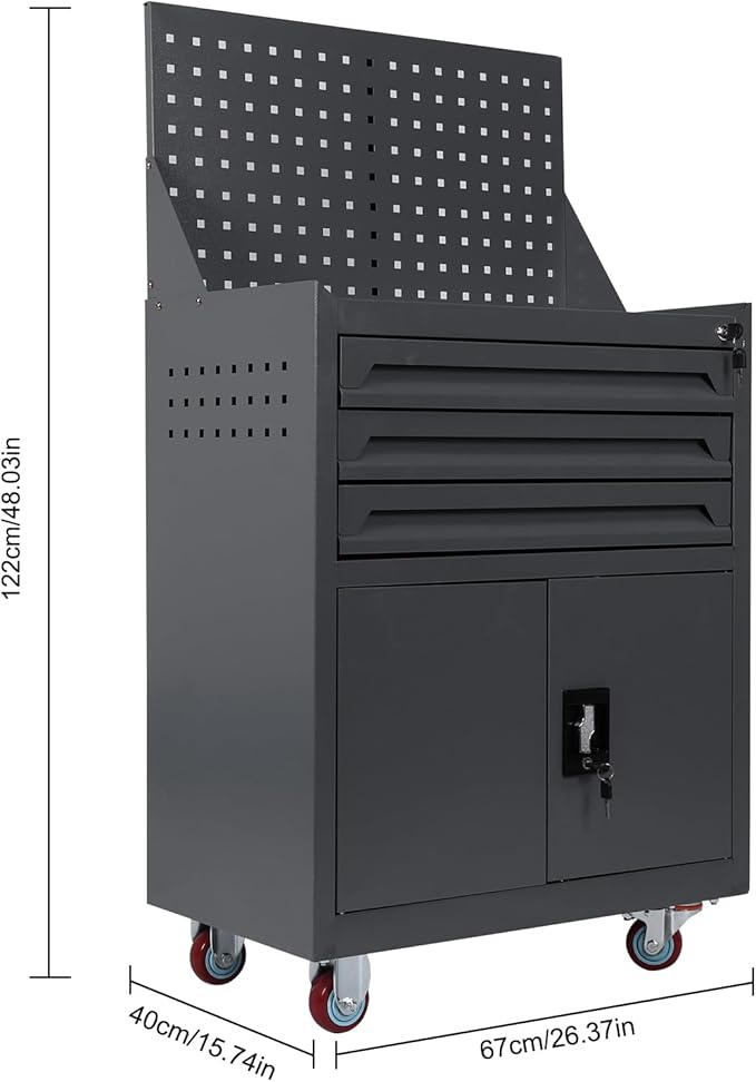 Rolling Tool Chest with Drawers Tool Storage Cabinet Auto Repair Tool Cart for Workshop Warehouse Garage