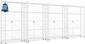 ALANNG 40" W Foldable 5-Tier Storage Shelves with Wheels, Adjustable & Removable Metal Rack, Heavy Duty Rolling Organizer for Kitchen, Garage, Closet, Pantry, and Office (White,4 Pack)