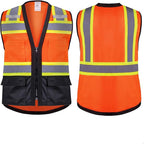 ProtectX 6 Pockets High Visibility Safety Vest for Men Women Class 2 Reflective Hi Vis Work Construction Vest