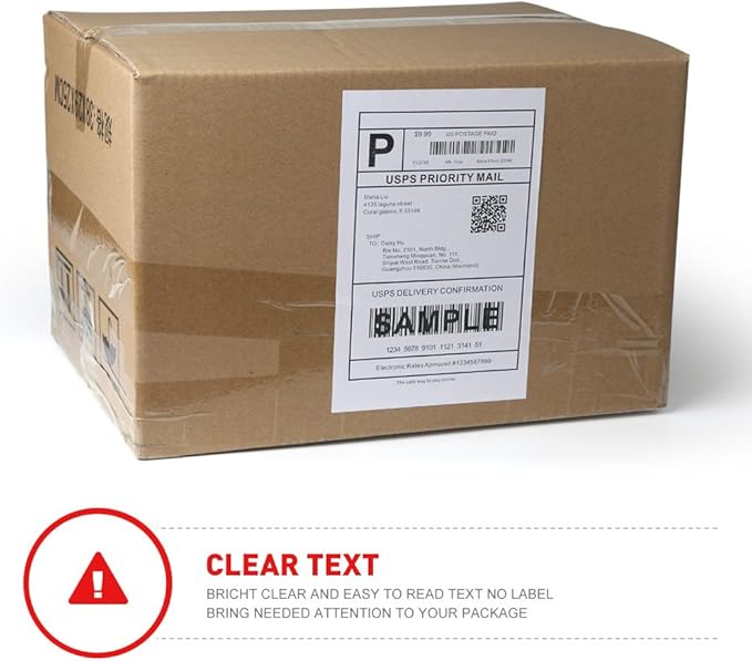 [500 Sheets; 1000 Labels] Half Sheet Self Adhesive Shipping Labels for Laser & Inkjet Printers, 8.5" X 5.5" Shipping Labels for Laser & Inkjet Printers
