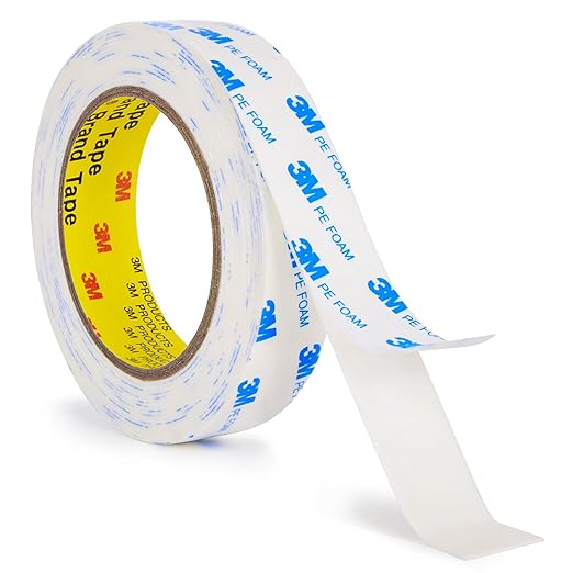 Double Sided Tape 1"×16.5Ft, Mounting Tape Heavy Duty No Residue, Removable PE Foam Tape Strips, Extra Strong Adhesive Tape Waterproof for Walls Home Office Decor Crafts Paint Picture Poster