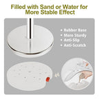 Stainless Steel Stanchion Post Queue,5 ft Red Velvet Rope Red Carpet Ropes and Poles Crowd Control Barriers,Sand Injection Hollow Base and Velvet Ropes Set for Party Supplies (4 Pieces, Silver)