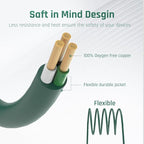 15FT Outdoor Green Extension Cord with Multiple Outlets, Evenly Spaced 3 Outlets, Light Duty 16/3 SJTW Cable with Grounded Plugs, 13AMP 1625W 125V 16AWG, ETL Listed