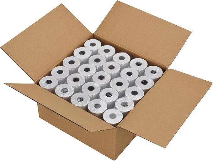Jayard 2-1/4'' X 50' Thermal Paper Rolls for Credit Card - 58mm Cash Register Premium Tape Pos Printer Paper（50 Rolls）, White