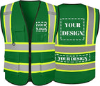 Safety Vest Reflective High Visibility with 5 Pockets ＆Zipper Class 2 Adult Unisex Construction Security Workwear