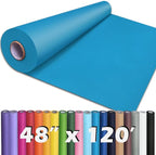 PerkHomy 48" x 1,440" (120') Lake Blue Kraft Paper Roll for Craft Bulletin Board Paper Art Table Covering Crafting Gift Wrapping Bouquet Packing Parcel 80GSM 55LB (Lake Blue, 48" x 120')