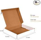13x10x2 inch Small Shipping Boxes Set of 25, White Corrugated Cardboard Box Literature Mailer for Mailing Packing Moving and Storage