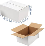 Hoikwo 10x7x5 Inches Small White Shipping Boxes Set of 25, Sturdy Cardboard Boxes for Small Business for Packaging Mailing
