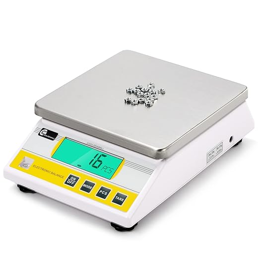 CGOLDENWALL 10kg x 0.1g Digital Precision Electronic Balance Laboratory Lab Scale Industrial Weighing and Counting Scale Table Top Scale g/ct/lb/oz/DWT/tl Multi-Units Switchable (10000g, 0.1g)