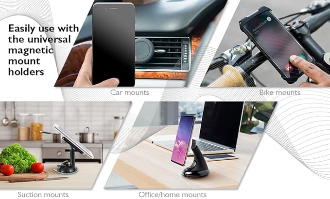 Tablet Metal Plates for Magnetic Car Mount, Wall, Magnets Kit. Replacement Set 2.4" of 12 Large Black Round Iron Discs for DIY, Crafts. 3M Adhesive Backing Steel Cell Phone Case Stickers 12 Pack